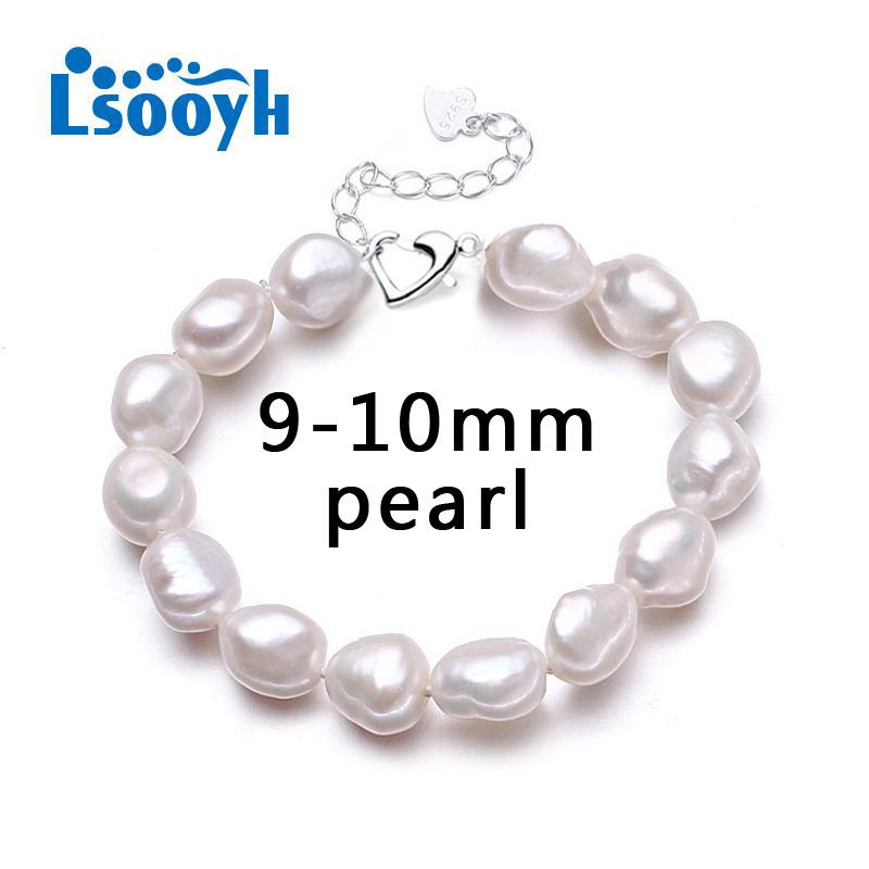 LSOOYH Natural Freshwater Pearl Bracelet For Women Pearl Jewelry Fashion Geometric Pearl Bracelet