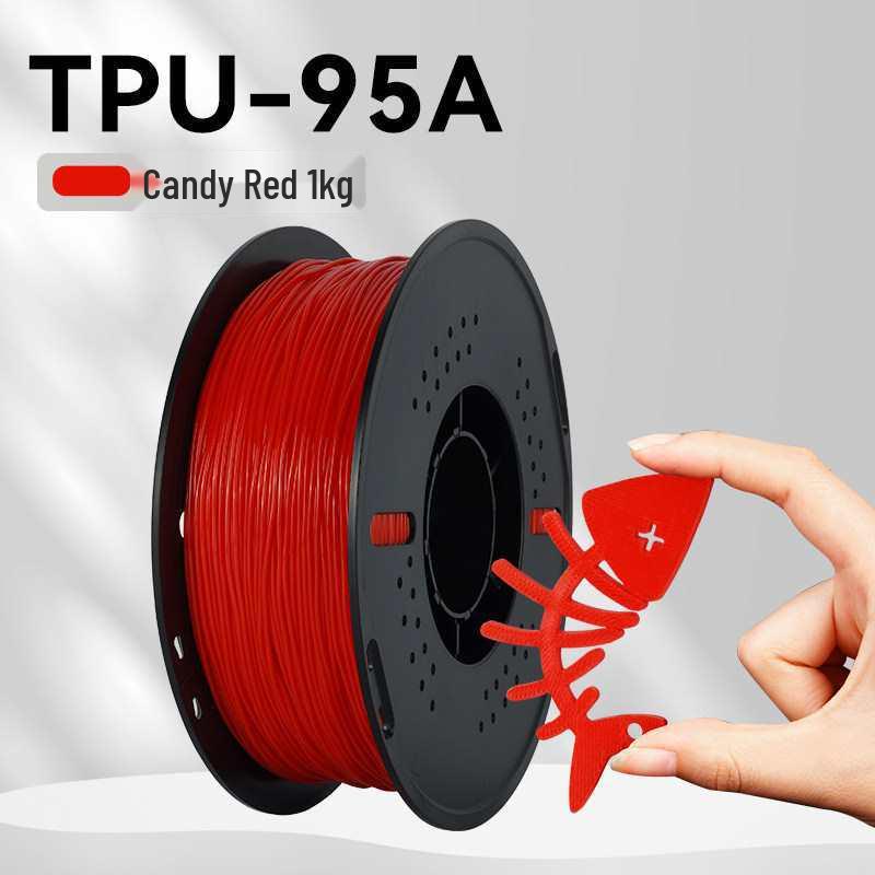 1KG TPU 3D Printing Filament, 1.75mm, Soft & Elastic for FDM Printers