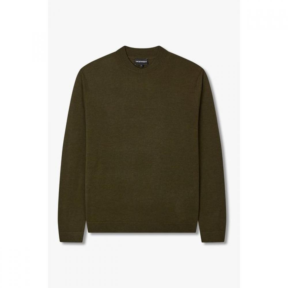 Emporio Armani Men S Logo Patch Wool Knit Pullover A516128028