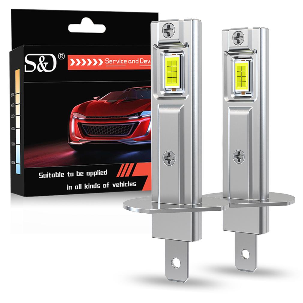 2 шт. Светодиодные лампы для автомобильных фар H1, безвентиляторные, H3, противотуманные фары, 18000 лм, 30 Вт, дневные ходовые огни, супер яркие противотуманные фары, 6500 К, белый, 12 В