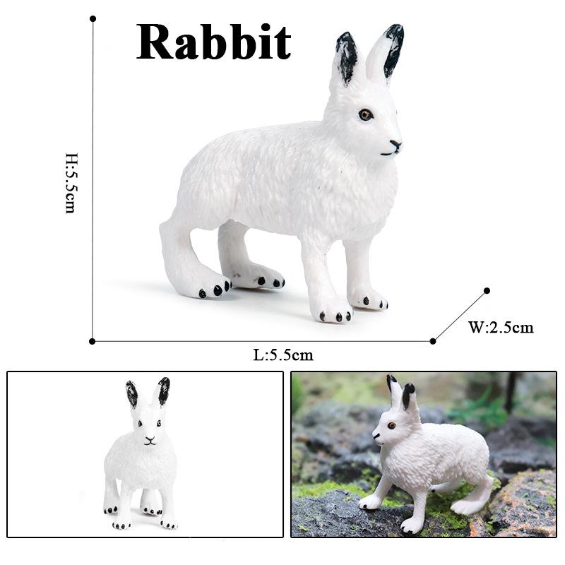 Oenux Lovely Farm Rabbit Bunny Model Action Figure Figurine Wild Desert Cottontail Hare Cute PVC Decoration Education Kid Toy