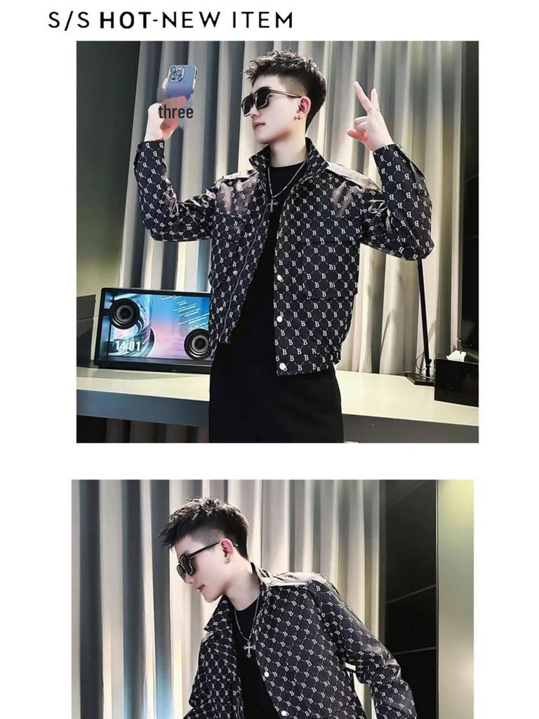 2023 Men's Trendy Casual Letter Print Jacket for Spring & Autumn