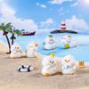 Cute Micro-landscape Summer Beach Little Duck Figurines, Dream Decorations Accessories Desktop Car Ornaments