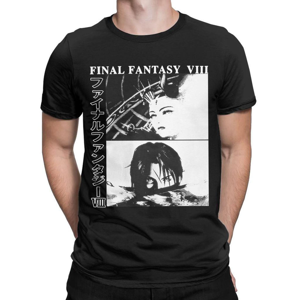 Футболки Final Fantasy VIII Мужские Крутые Хлопковые Футболки с Круглым Вырезом и Коротким Рукавом Идея для Подарка Топы