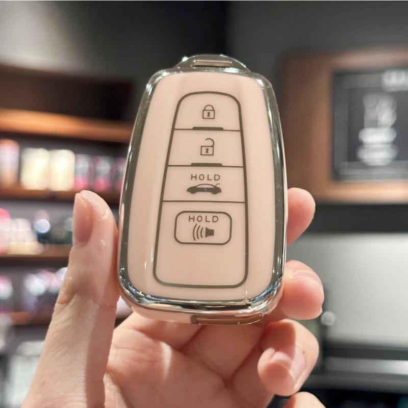 Car Key Case Cover Key Holder with Keychain for Toyota 2018-2022 RAV4 Camry Corolla Avalon C-HR Prius GT86 Highlander