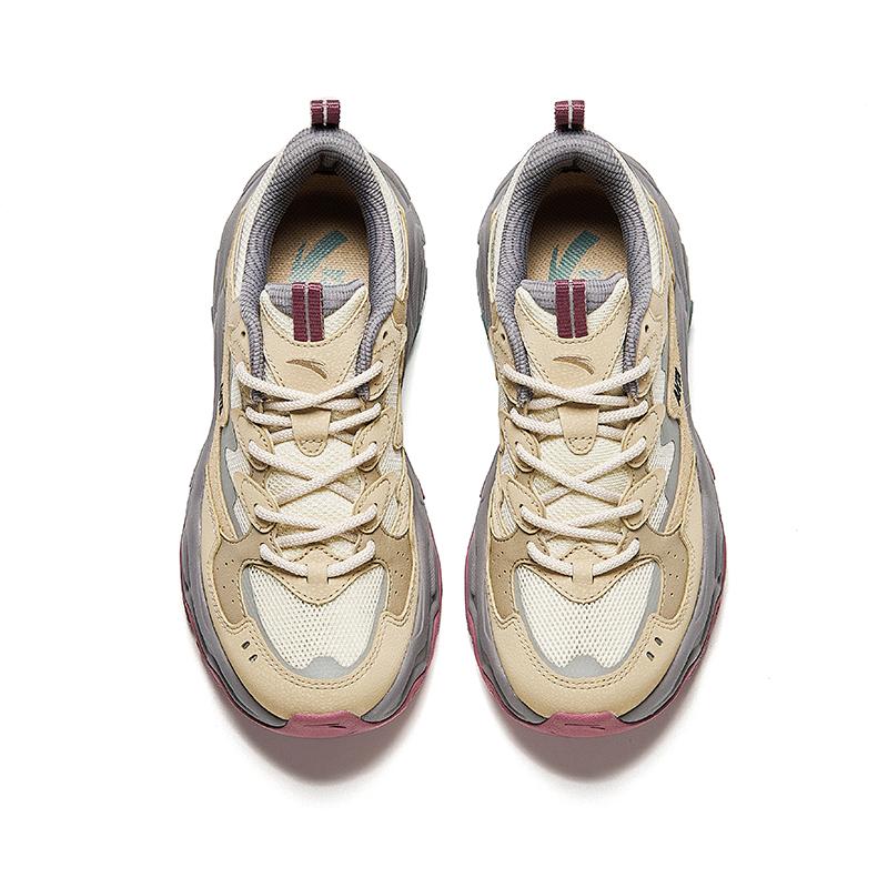 Anta Meteor Удобные универсальные амортизирующие нескользящие низкие повседневные туфли женские повседневные туфли бежевые коричневые серые 122438855-5