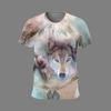 Animal Lion Summer Outfit New Men's 3D Printed T-shirt Men's Fashion Loose Three-dimensional Versatile Round Neck Short Sleeved T-shirt