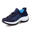Mesh Breathable Platform Sport Shoes Woman Lace-up Knit Sock Shoes Patchwork Wedge Sneakers Women Tenis Feminino Chaussure Femme