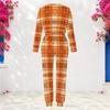Women Plus Size Abstract Face Printed Round Neck Long Sleeve Two Piece Set Cuffed Top Cuffed Pants With Pockets