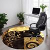 1pc Cat Gold Office Round Area Rug, Under Office Chairs Bedroom Living Room Home Decor, Room Deco, Available in Various Sizes
