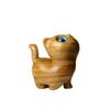 Sandalwood Cat Desktop Figurine Mini Animal Sculpture Wooden Carved Figurine  Living Room