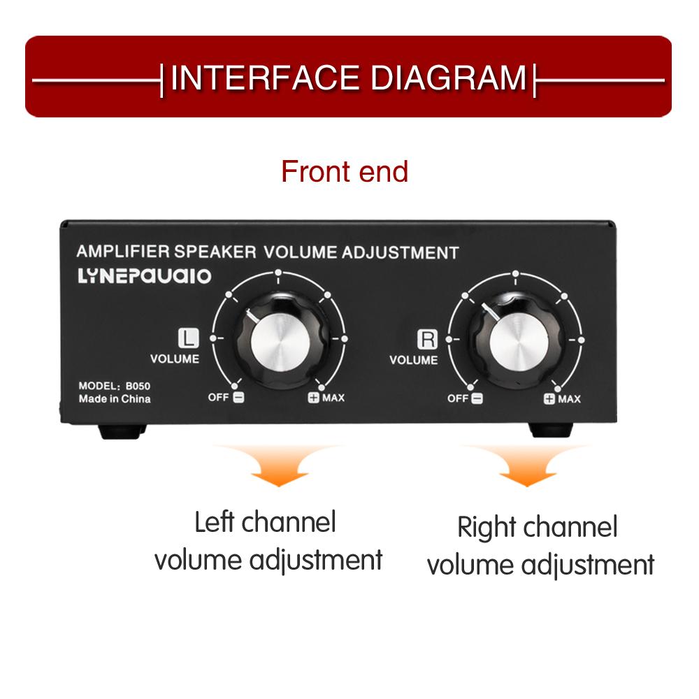 150W 14AWG Desktop Passive Speaker Volume Control Box Amplifier Speaker Volume Adjustment with