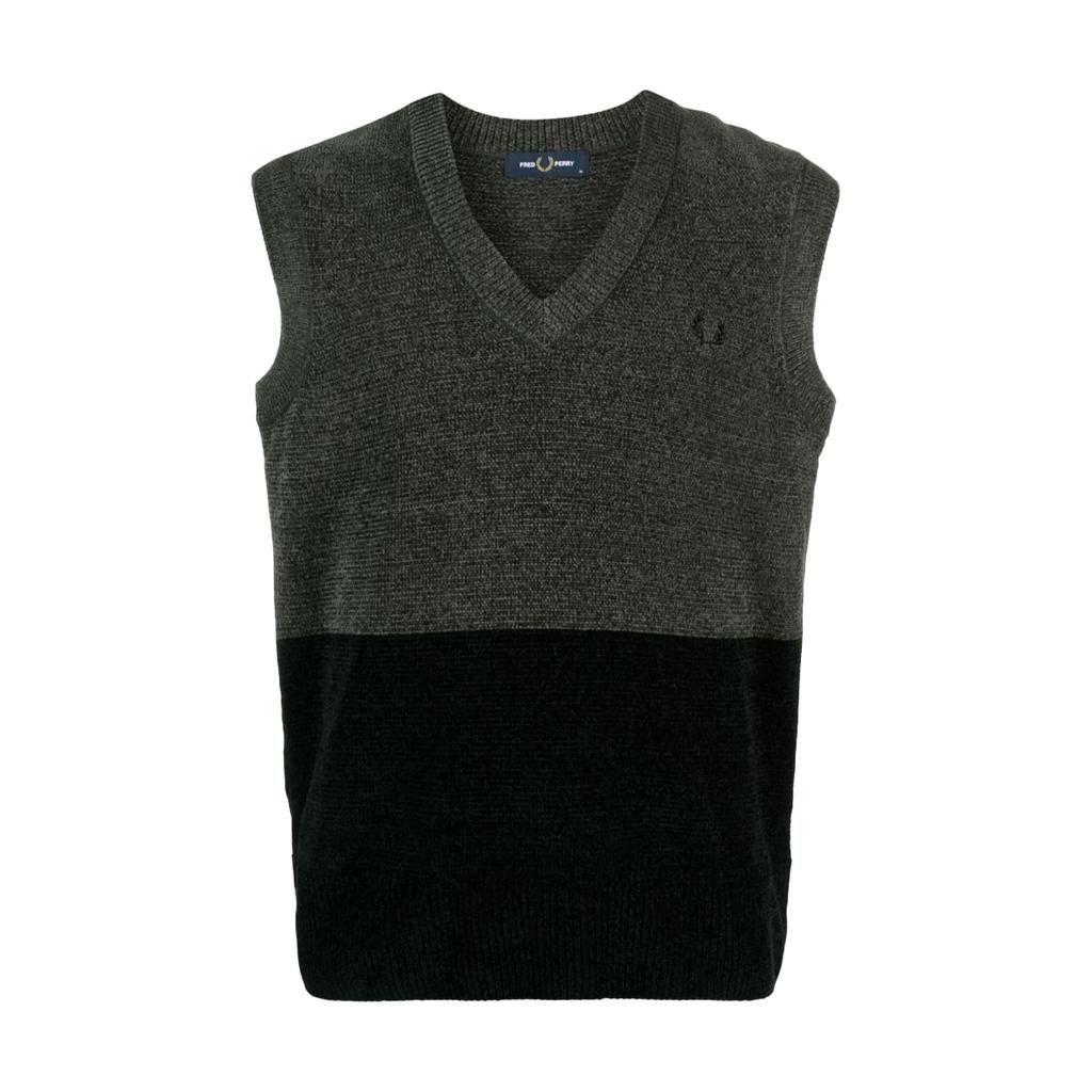 Fred Perry Mens Colour Block Chenille Vest Top