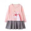 2023 European & American Style Girls' Spring Cotton Long-Sleeve Dress