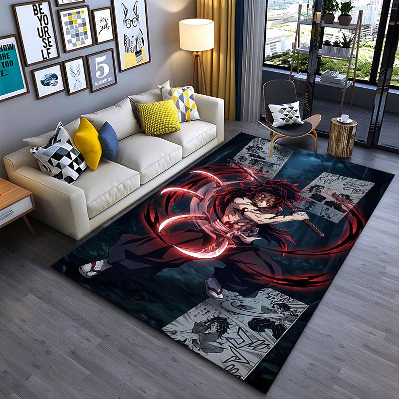 Samurai Demon Warrior Art Carpet suitable as a non-slip mat for the living room or bedroom sofa