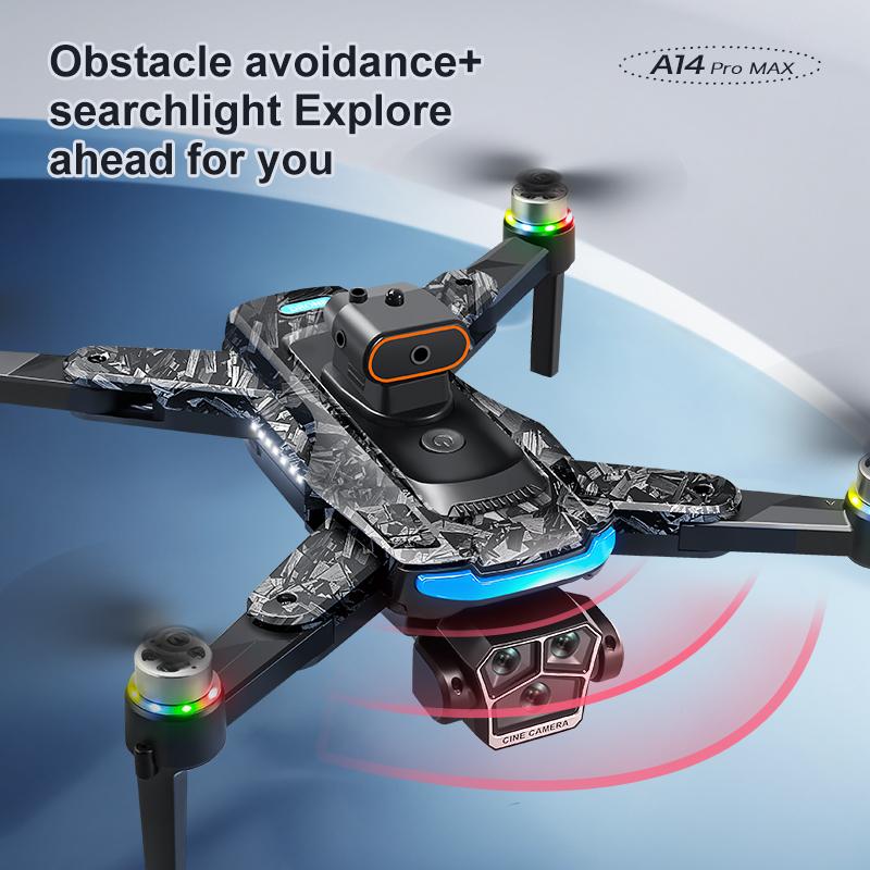 Обновленный дрон A14 Pro Max Аэрофотосъемка 8K HD Двойная камера 5G WIFI GPS Бесколлекторный двигатель Оптический поток Предотвращение препятствий Радиоуправляемый дрон 10000 м