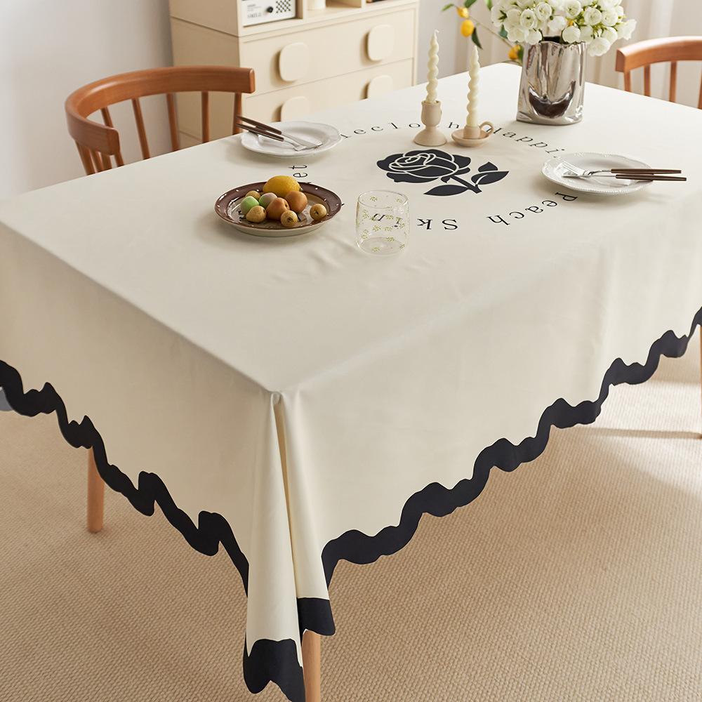 Waterproof Special-Shaped Tablecloth, Anti-Scalding Table Mat, Hemp Fabric Tablecloth, Light Luxury, High-End Coffee Table Cover