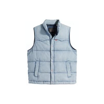 Жилет Levis Western Super Puffer однотонный, со стойкой, однобортный, без рукавов, мужской жилет, синий A5634-0000
