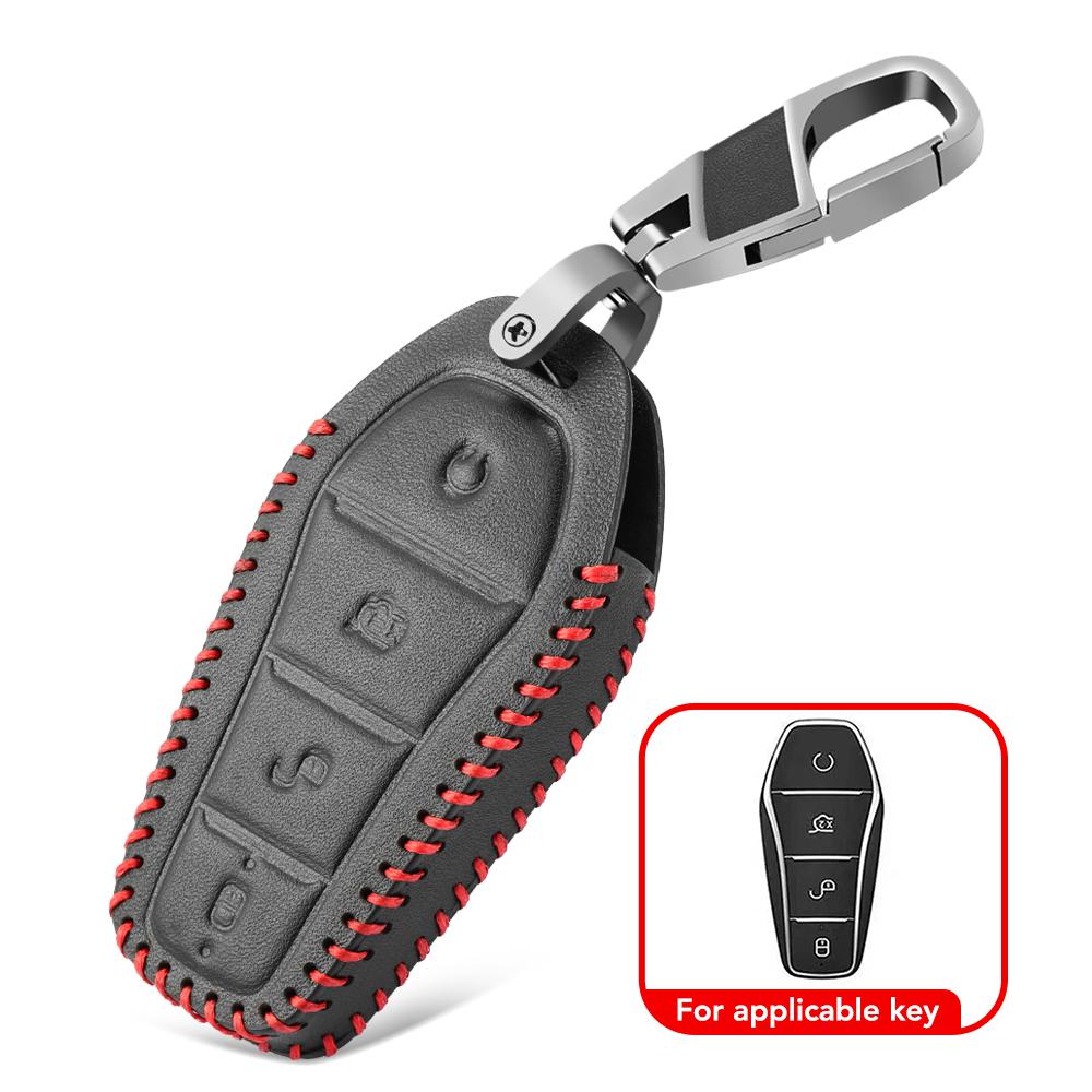 Чехол для автомобильного ключа, чехол для смарт-ключа для BYD Atto 3 Han EV Dolphin, 4 кнопки, сумка для ключей, автомобильные аксессуары, брелок, чехлы для ключей