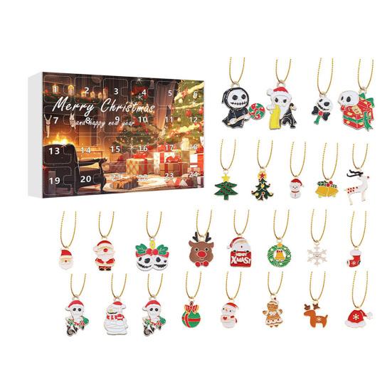Рождественский снеговик Адвент-календарь 24-дневный обратный отсчет Рождественский подарочный набор 2D мультяшный снеговик подвесные украшения