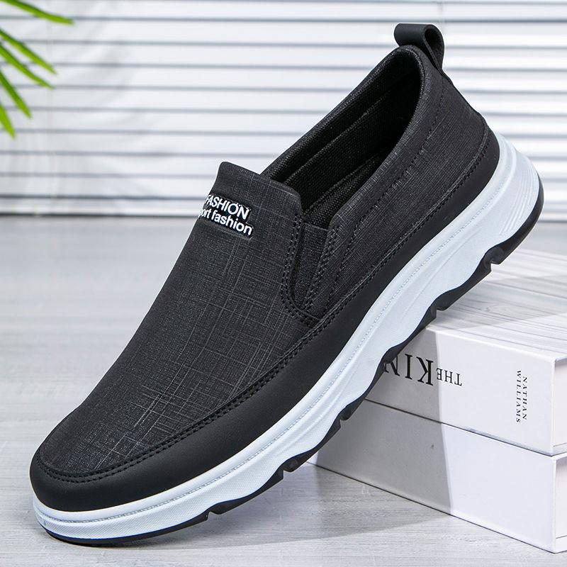 Cloth Shoes Men's Soft-soled Non-slip Canvas Shoes Slip-on Casual Shoes Lightweight Breathable Shoes