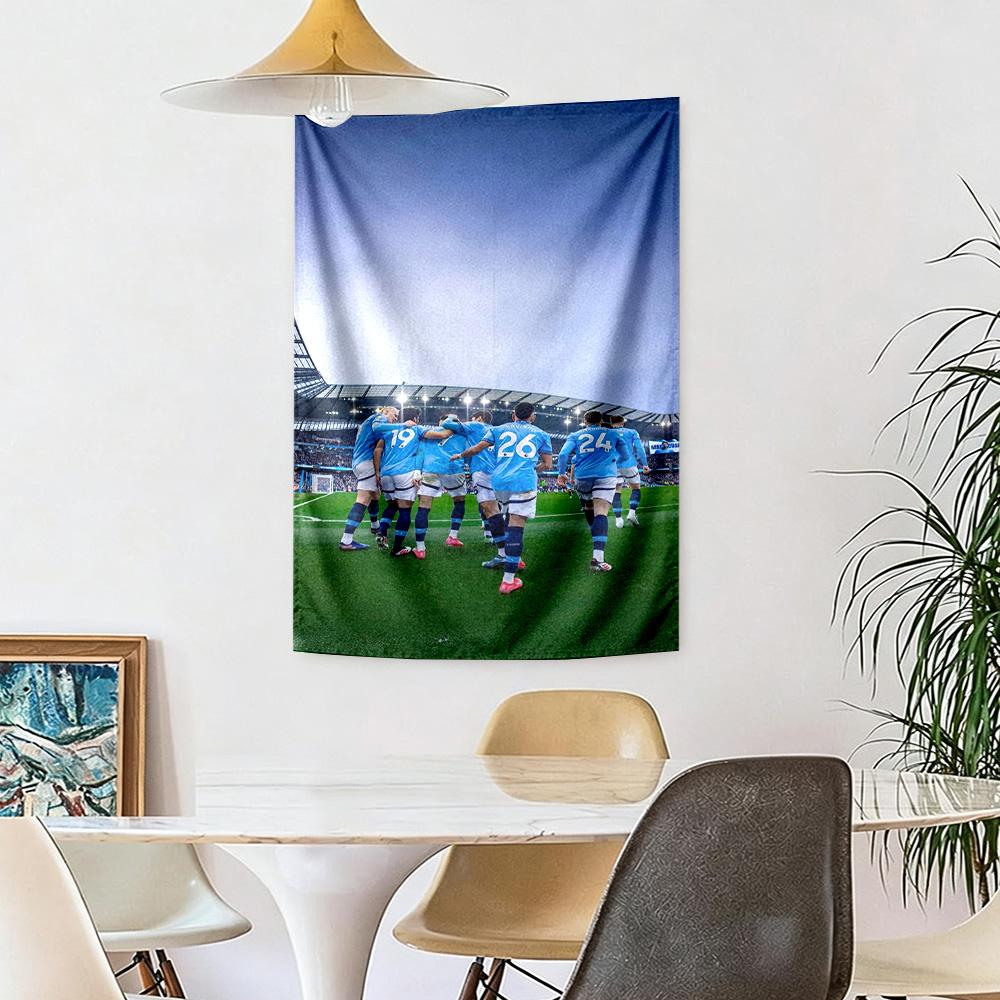 Manchester City Wall Decor Tapestry Art For Pet Memorial Birthdaywedding Party Backdrop Family Gift