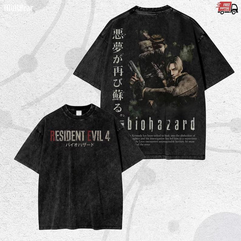 2026 Новая Мода Resident Evil Хлопковая Стиранная Футболка Уличный Стиль Дышащая Футболка Унисекс Высококачественная Футболка Мужская Женская Футболка ...