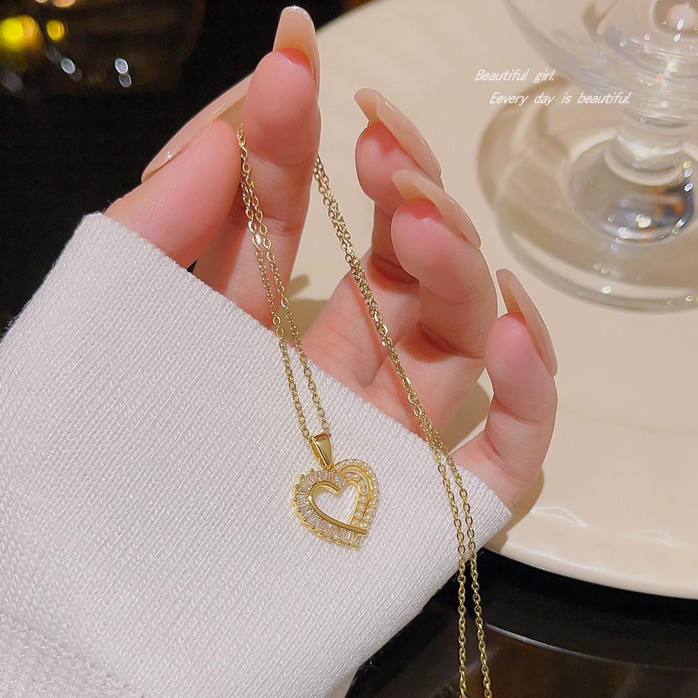 Горячие аксессуары темперамент роскошь ключичная цепочка дизайн чувство ниша кулон мода личность двойной рыбий хвост ожерелье ювелирные изделия женщина