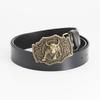Whole Vintage Cowhide Belt Bullhead Punk Western Denim Men's Wide Belt