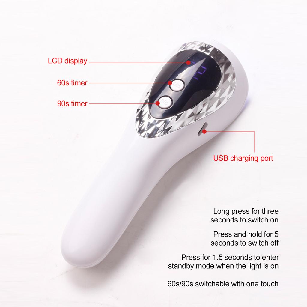 Маникюрная ручная терапевтическая лампа с ЖК-дисплеем, перезаряжаемая быстросохнущая сушилка для лака для ногтей