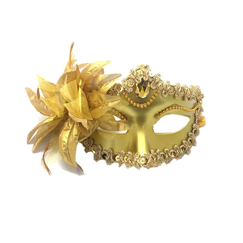 Танцевальная вечеринка Алмазная Венецианская маска Перо Цветок Свадебный карнавальный костюм для выступлений Сексуальная женская маскарад Рождество