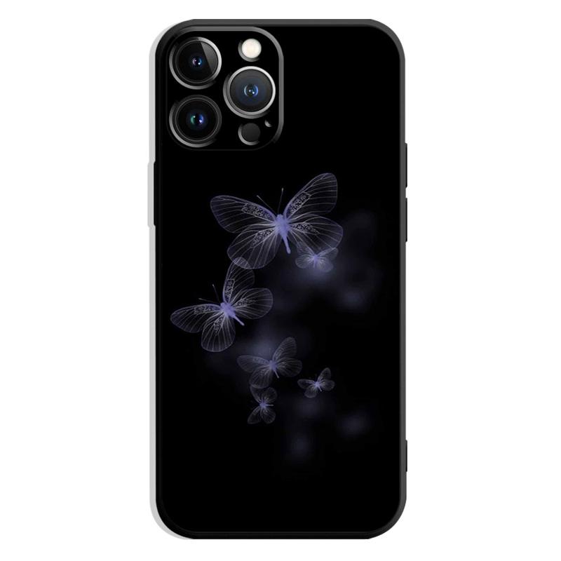 Черный чехол для телефона с бабочкой для iPhone Samsung Galaxy Redmi Xiaomi Oppo OnePlus Note SA 7 8 9 10 11 12 13 14 20 21 22 23 53 54 Pro Max Plus Ultra