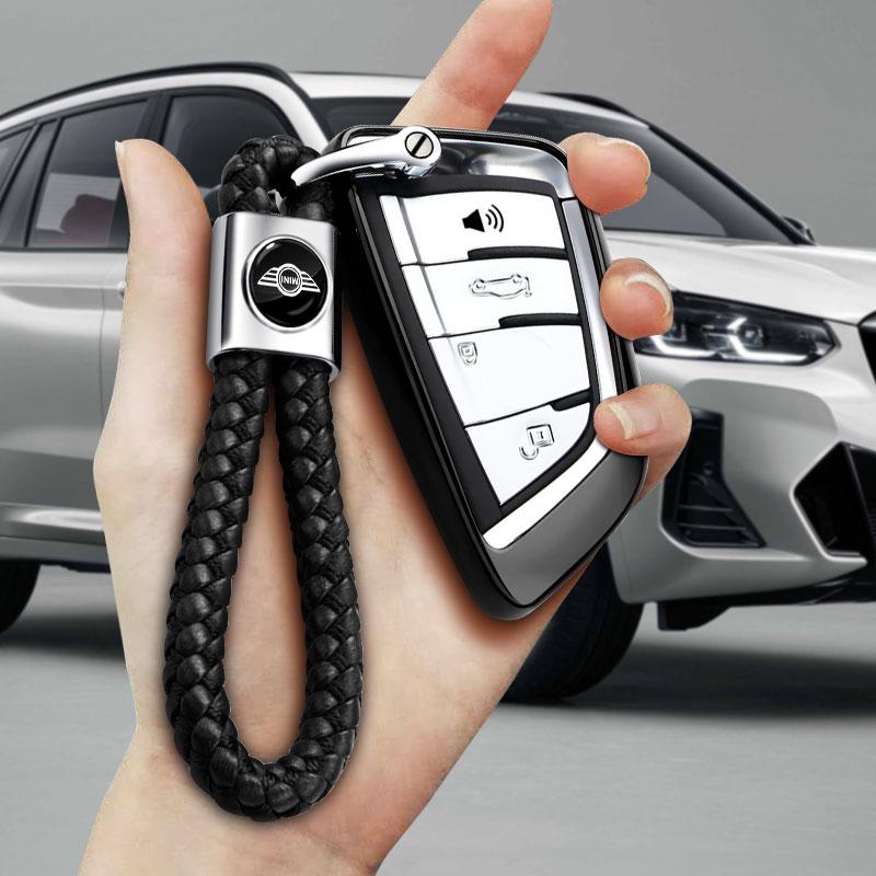 Car Badge Keychain Metal Leather Key Ring Key Chain Styling Gifts For MINI F54 F55 F56 R56 R60 SONE Roadster Clubman Coupe