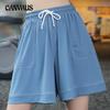 Plus Size Sports Shorts Women's High Waist Casual Anti-Shine Running Yoga Loose Fit Shorts