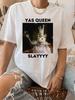 Unisexs Casual Oversized Tshirt With Yas Queen Slay Graphic Soft Cotton Blend Crew Neck Short Sleeve