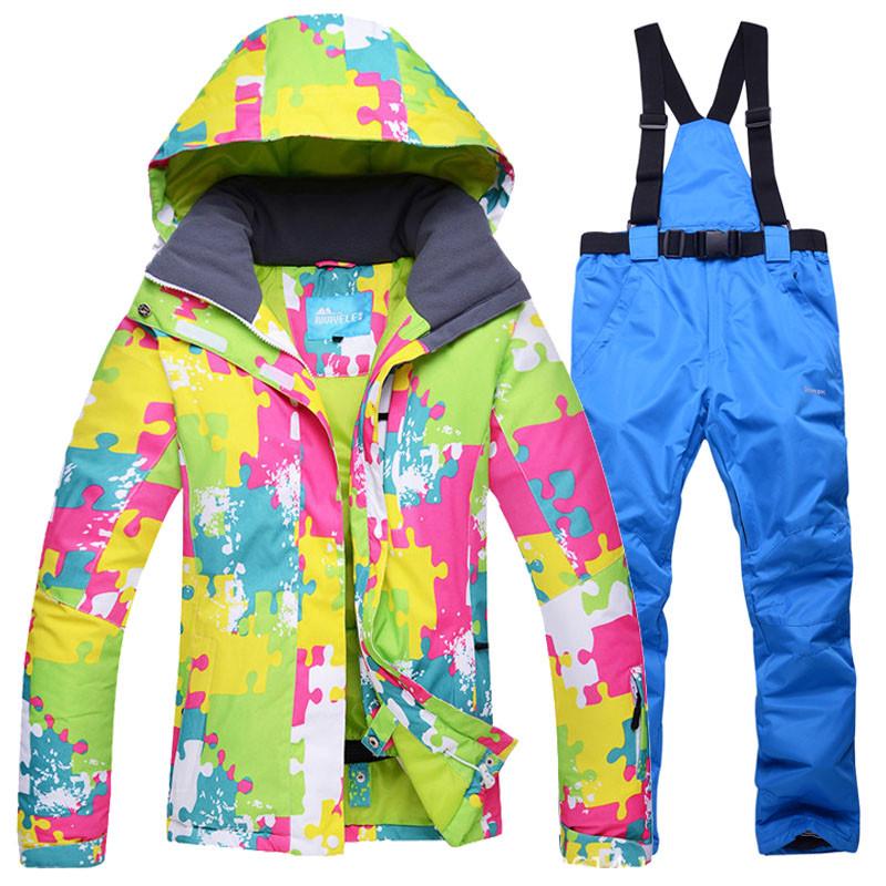 Зимний мужской и женский лыжный костюм, уличный теплый ветрозащитный водонепроницаемый костюм для катания на лыжах, сноуборде, мужская и женская лыжная куртка, лыжные штаны, зимний комбинезон