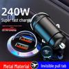 Автомобильное зарядное устройство с двумя USB 240 Вт - Быстрая зарядка 12 В/24 В Невидимая вилка