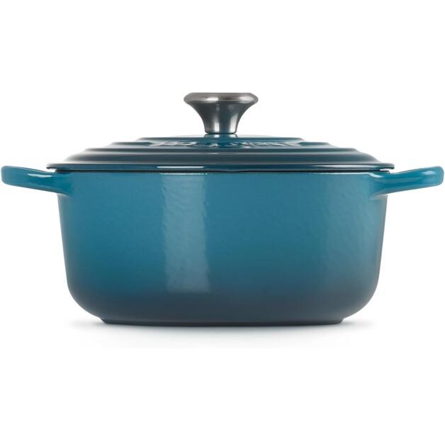 Cast Iron Roaster Le Creuset Signature Round 20 Cm Depth Teal 2.4 L (21177206422430)