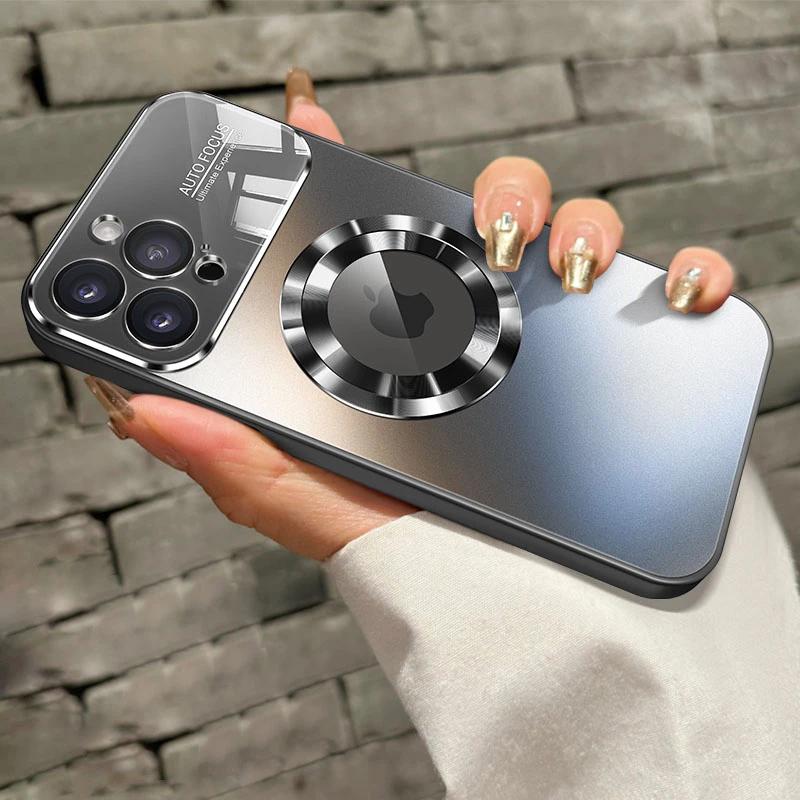 Роскошный большой матовый чехол для телефона iPhone 15 13 14 15 Pro Max Plus, противоударный защитный чехол для объектива ПК