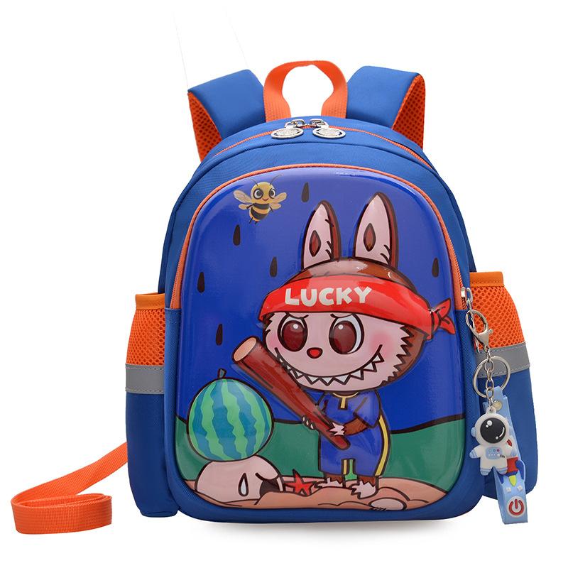 Labubu Школьный рюкзак Мультяшный школьный рюкзак для мальчиков и девочек 2-4 лет Маленький рюкзак с защитой от потери 3D Трехмерный рюкзак с жестким корпусом CLE