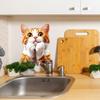 Самоклеящиеся мультяшные наклейки на стену с котенком для кухни, холодильника, шкафа. Отклей и приклей. Съемные. Водонепроницаемые.
