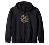 Christmas Box Turtle Santa Hat Illustration Art Nouveau Zip Hoodie