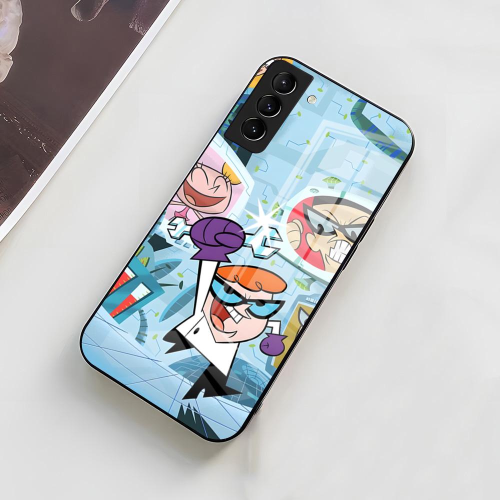 Мультяшный Чехол для Телефона Декстерс Лаборатория Для Samsung A56 A36 A26 A16 A15 A25 A35 A55 A14 A34 A24 A54 Стеклянный Чехол