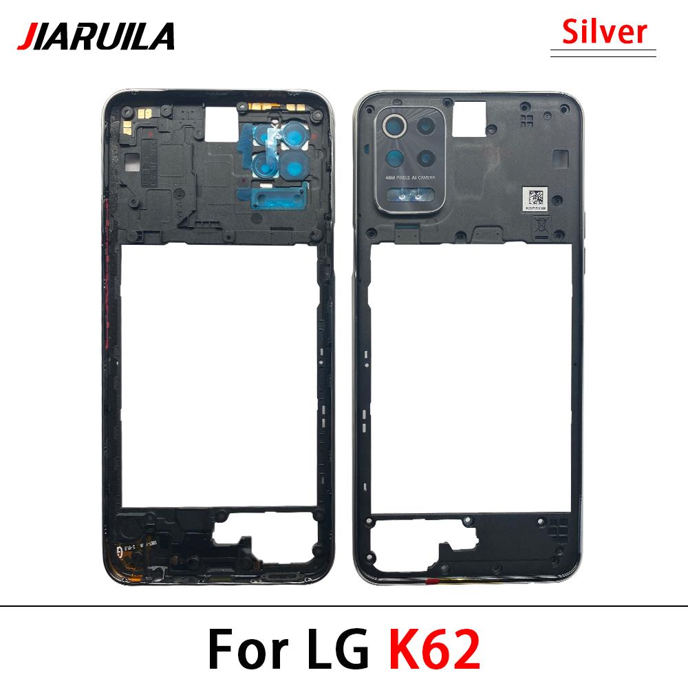 NEW Middle Frame Center Chassis Phone Housing For LG K42 K52 K62 K61 Cover With Side Buttons Repair Parts