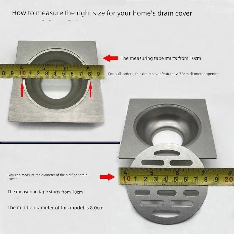 304 Stainless Steel Floor Drain Deodorizer, Thickened Round Drain Hair Catcher, Thickened Anti-Hair Clogging Filter