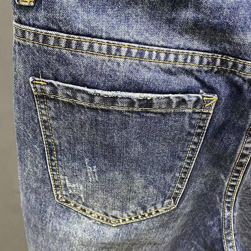 Мужские облегающие джинсовые шорты с рваными деталями — повседневный американский и корейский стиль