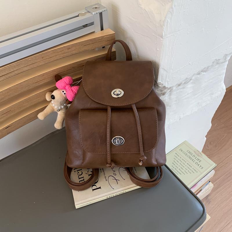 Ретро рюкзак женский модный повседневный нишевый студенческий классный рюкзак высокой ценности сумка-ведро дорожный маленький рюкзак