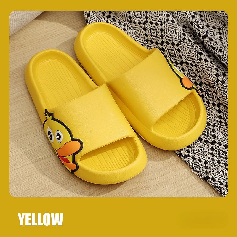 Женские тапочки на толстой подошве с рисунком милой утки, летние повседневные нескользящие простые парные сандалии и тапочки, мужские