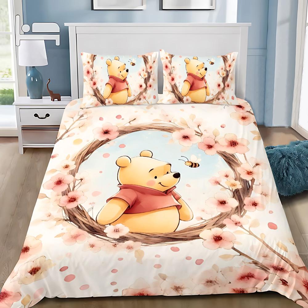 Winnie the Pooh Duvet Cover Pillowcase Adult Boy Girl Bedding Set Bedroom Decoration Children Gift Single Double Large