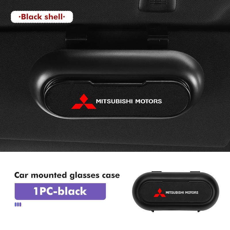 For Mitsubishi Car Logo Suede Mounted Sun Visor Glasses Case Sunglasses Organizer Box Outlander Pajero Sport Lancer EX ASX L200